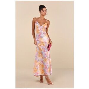 tea gardens rusty rose floral print satin maxi dress Lulus | Dresses | Lulus Tea Gardens Rusty Rose Floral Print Satin Maxi Dress